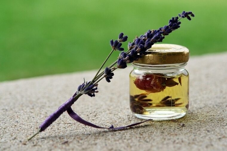 lavender oil in a jar