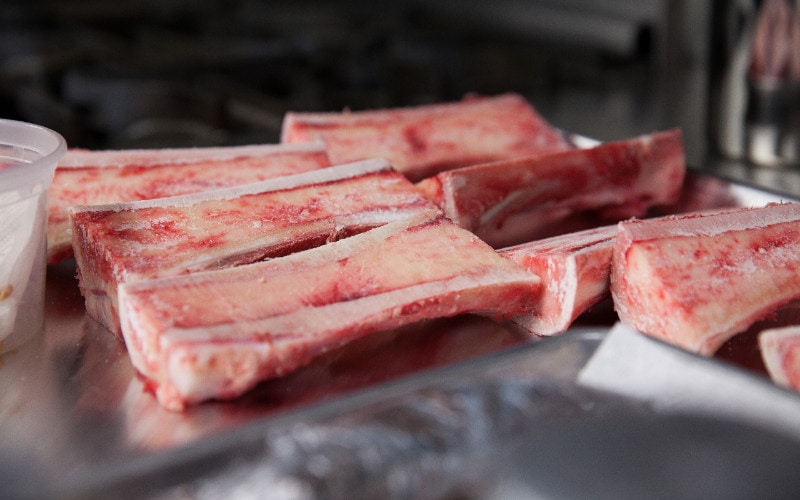 raw beef bone with marrow for making broth