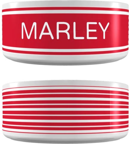 Frisco Preppy Stripes Ceramic Personalized Dog & Cat Bowl