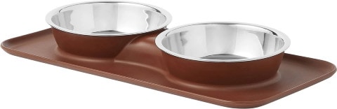 Frisco Silicone Stainless Steel Double Diner Dog & Cat Bowl