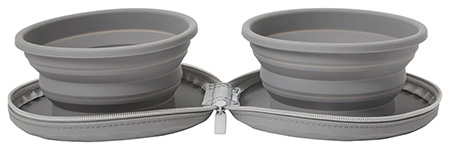 Frisco Travel Collapsible Silicone Dog & Cat Bowl, Gray