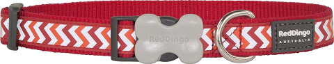 Red Dingo Reflective Ziggy Dog Collar