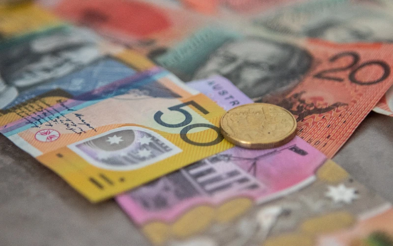 close up of Australian money