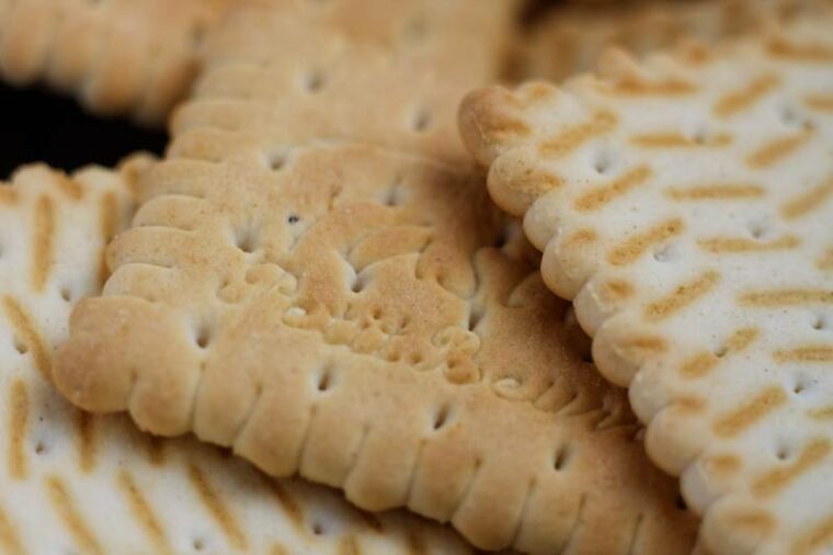 close up of a biscuit