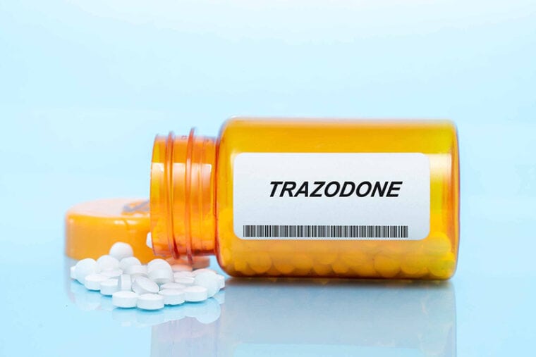 an open bottle of trazodone