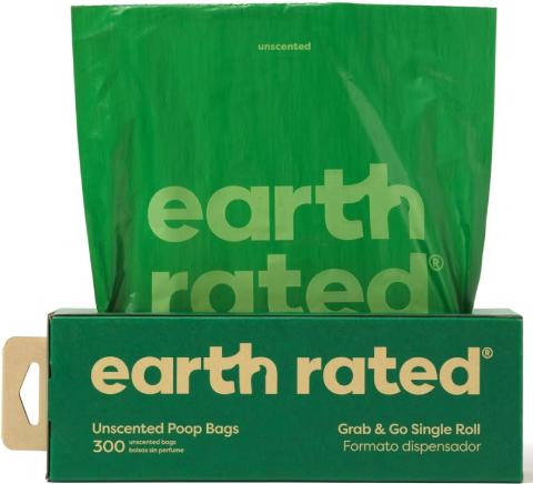Earth Rated Dog Poop Bags, Thick Grab & Go Single Roll
