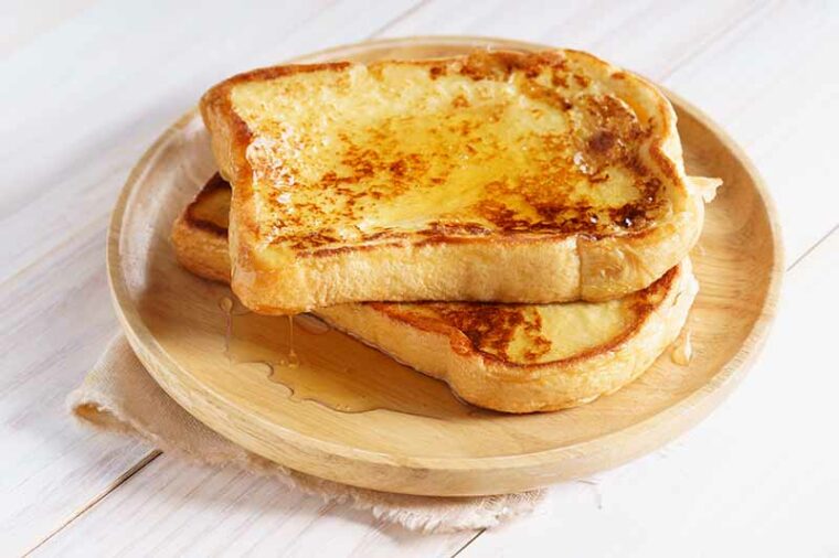 french toast with honey syrup