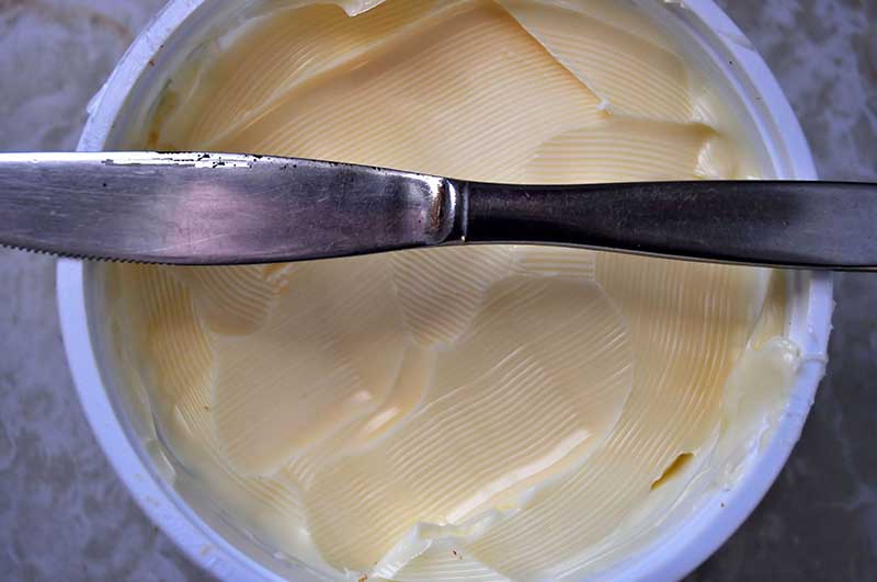 Closeup of a Tub of Margarine