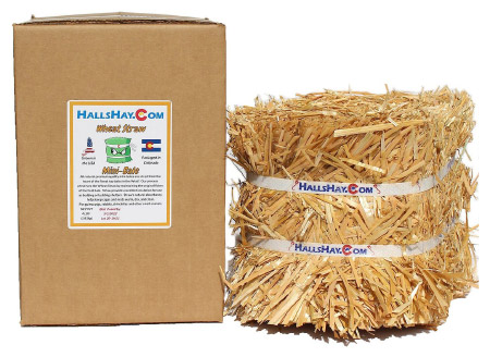 Hall's Hay Wheat Straw Mini-Bale Small Pet Bedding