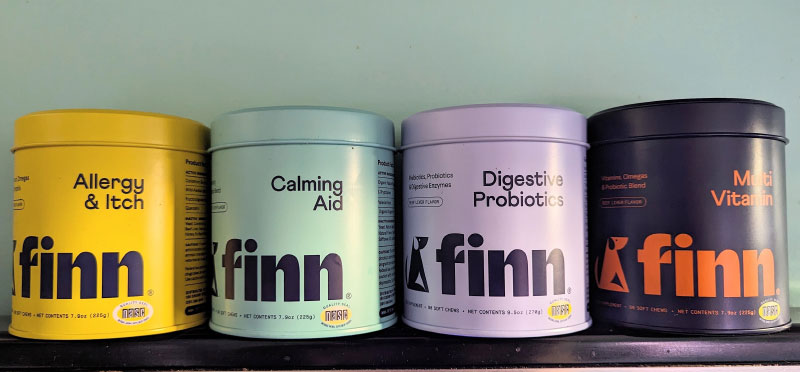 finn tin cans lined up