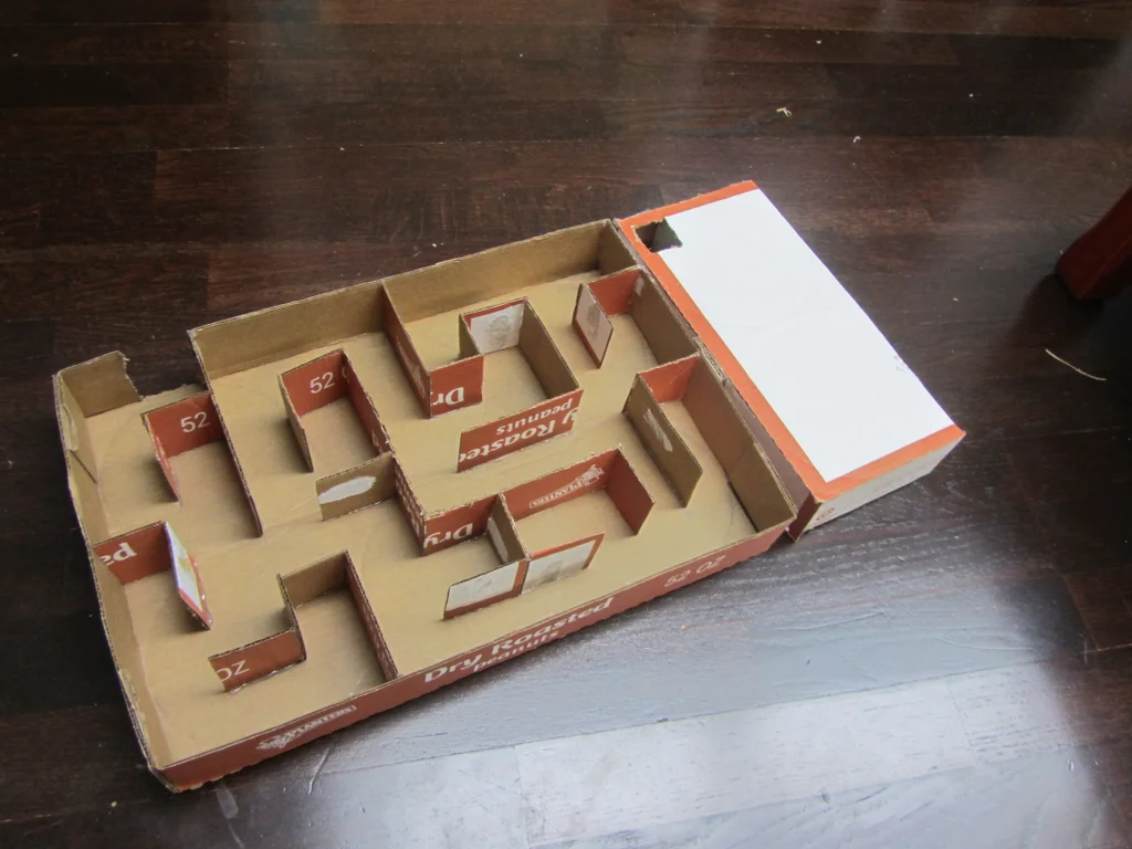 Multi-Level Cardboard Maze in Plastic Bin by instructables