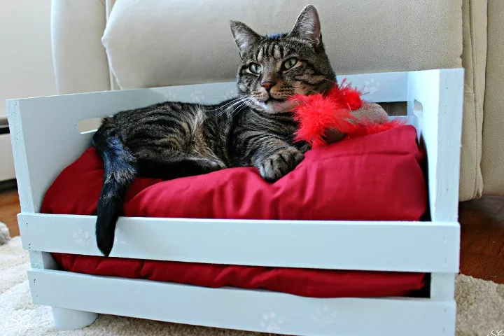 diy crate cat bed