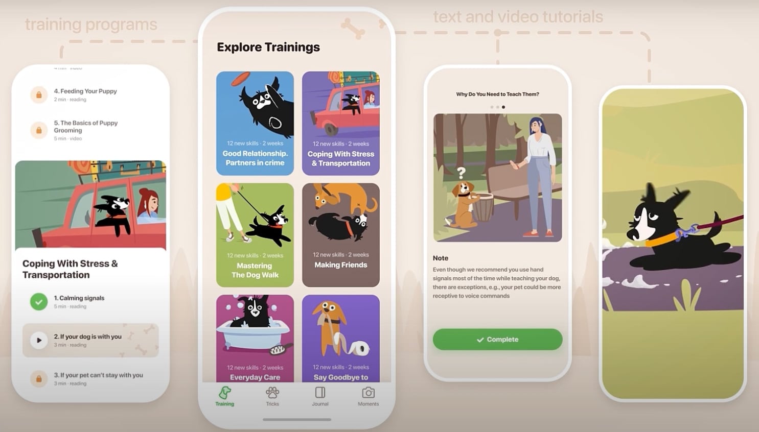 woofz dog training app - explore trainings