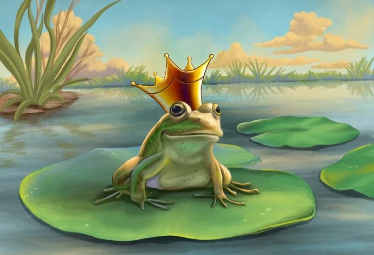 fictional illustration of a frog prince