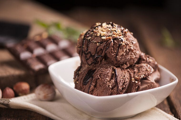 bowl of Chocolate ice cream