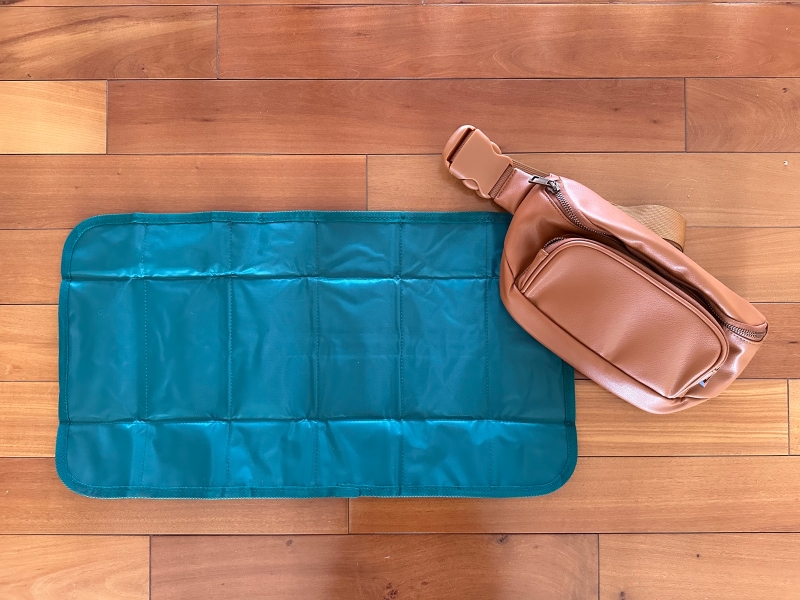 Kibou Vegan Leather Bag - product on the floor with padded mat