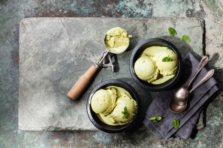 Mint Ice Cream in a bowl