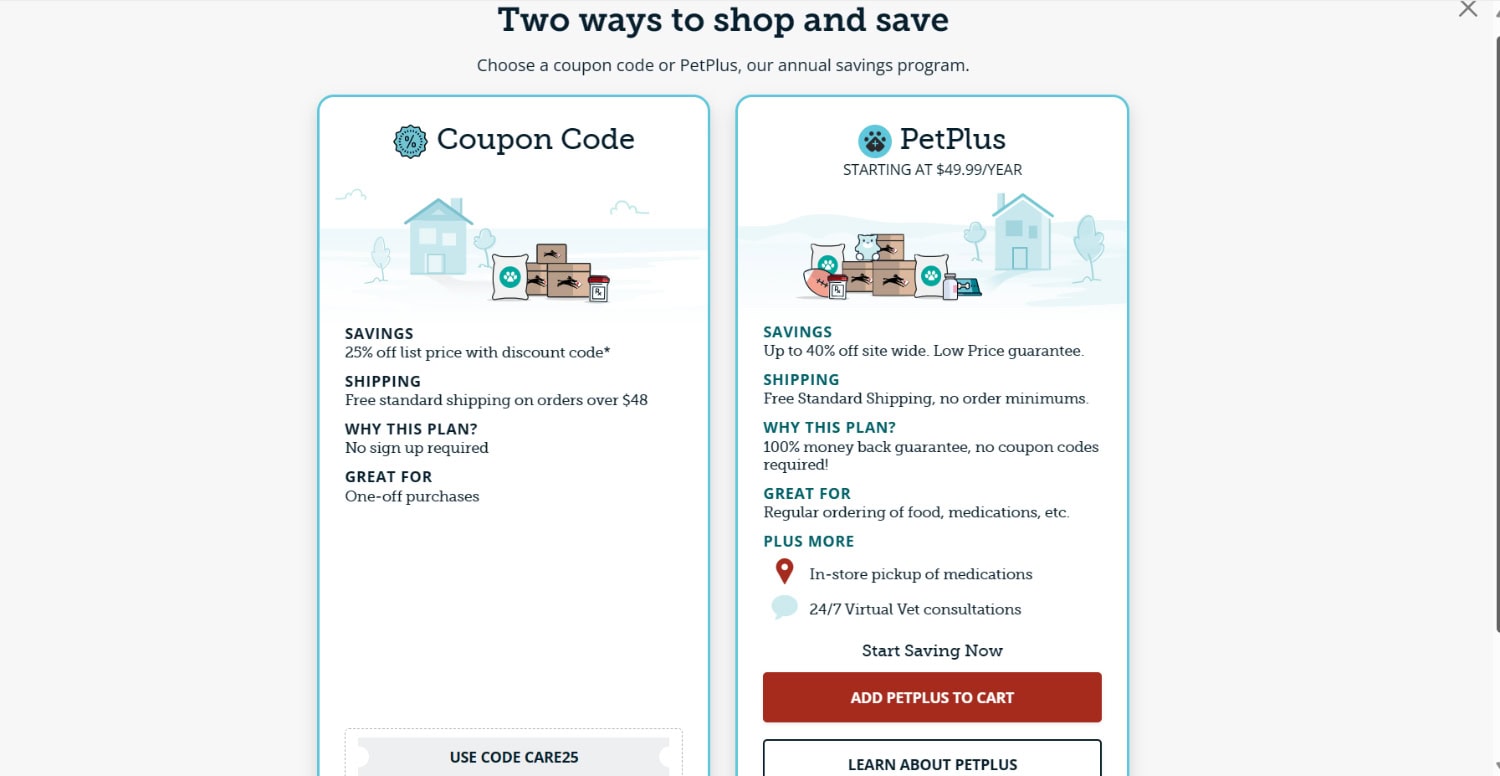 PetCareRx - coupon code and petplus savings program