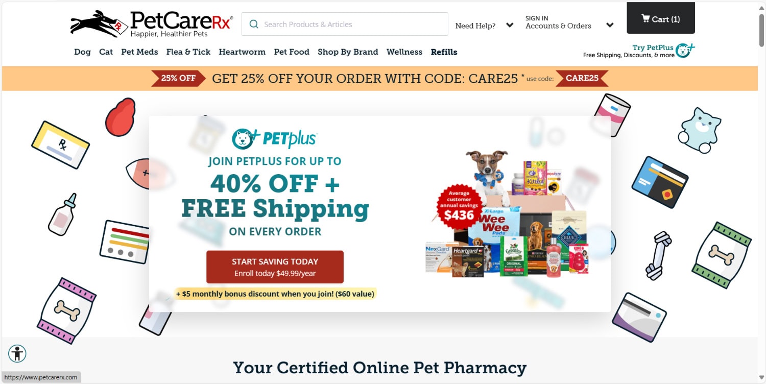 PetCareRx website